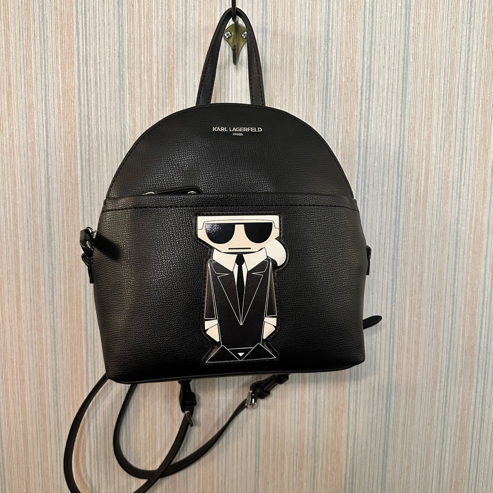Karl Lagerfeld Black Modern Backpack